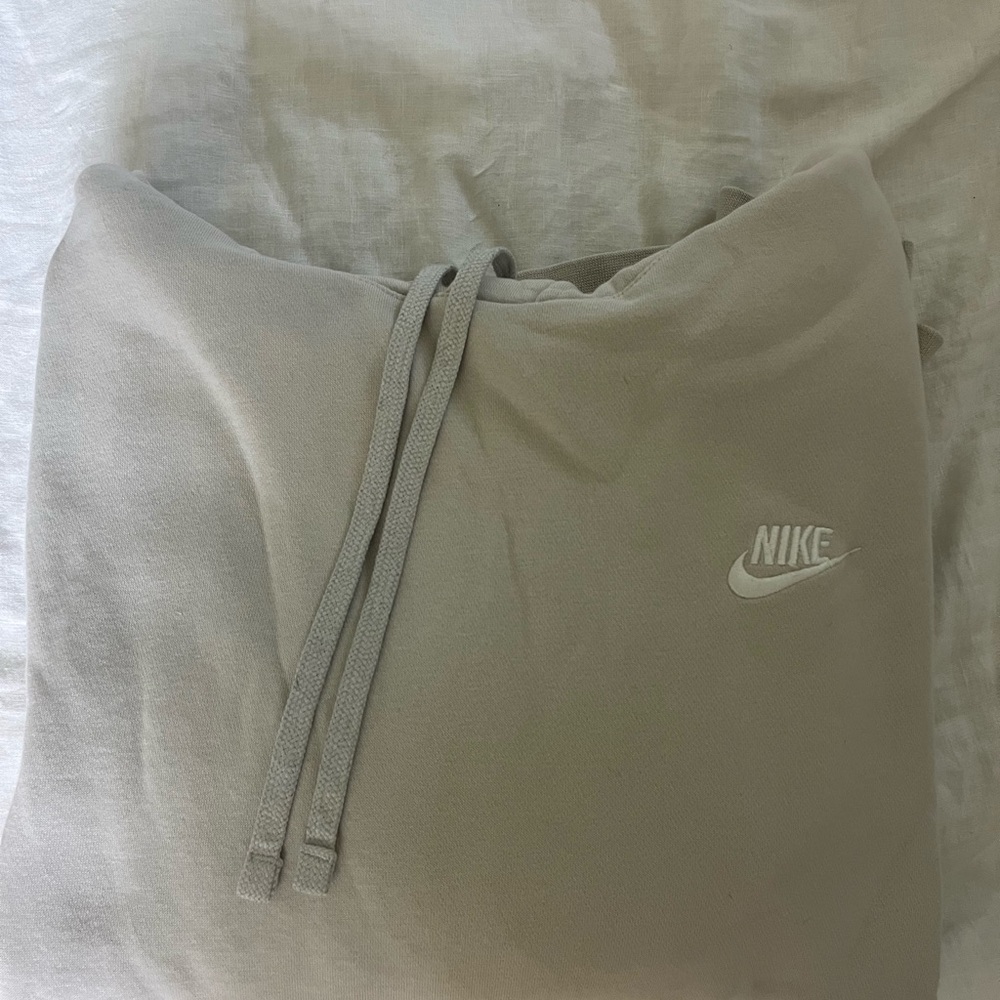 Nike Hoodie in Light Beige with White Label